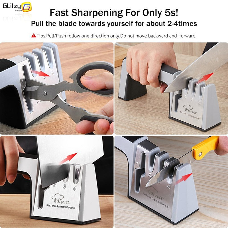 Knife Sharpener 4 Stage Professional Kitchen Sharpening Stone