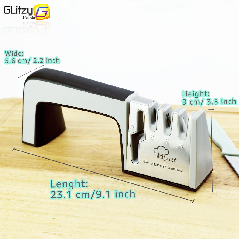 Knife Sharpener 4 Stage Professional Kitchen Sharpening Stone