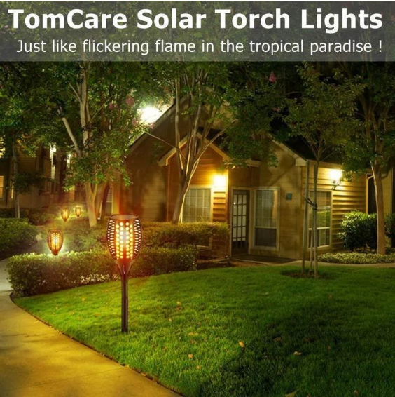 ( 50% OFF )Hot Selling!!!LED Solar Path Torch Light Dancing Flame Christmas night